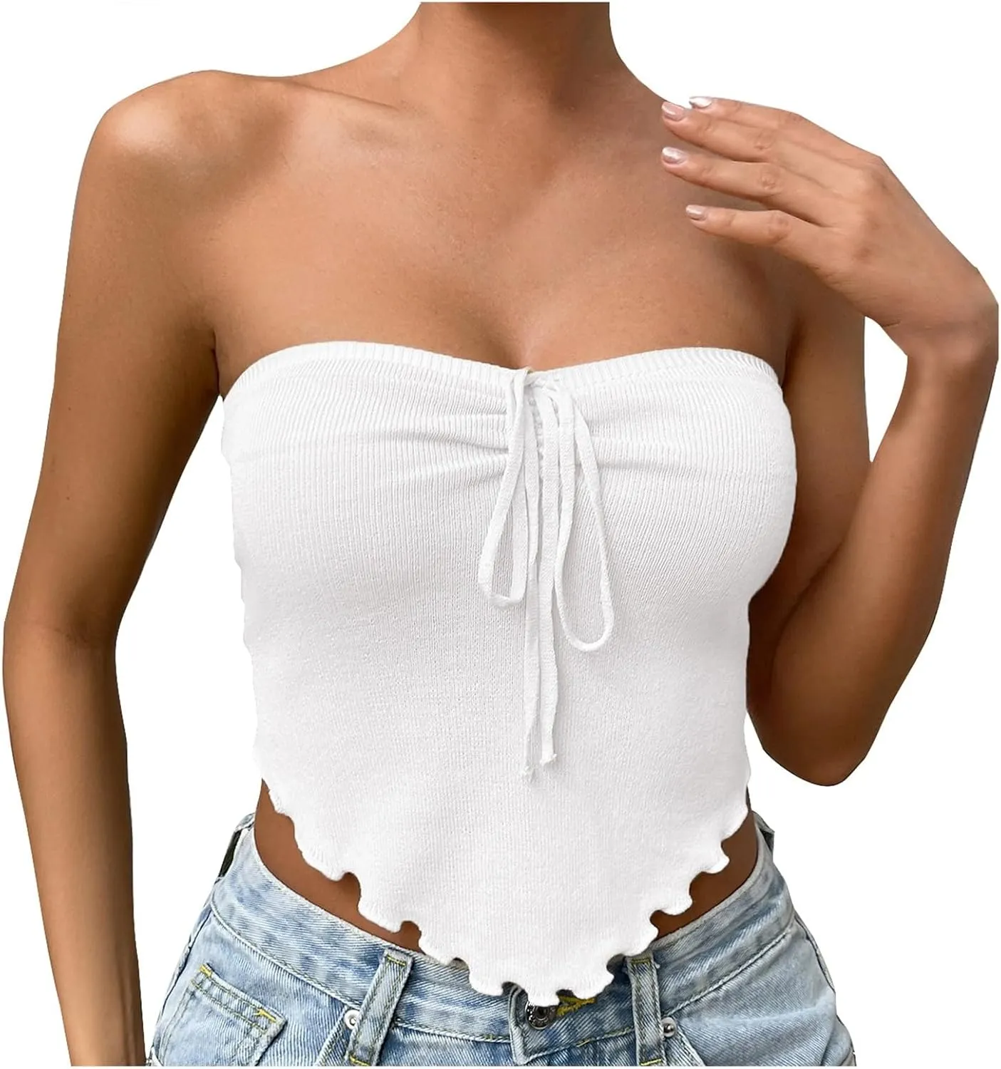 Women's Going Out Tube Tops Strapless Camisole Club Tube Top Summer Sexy Off Shoulder Outfits Fashion Tank Y2K