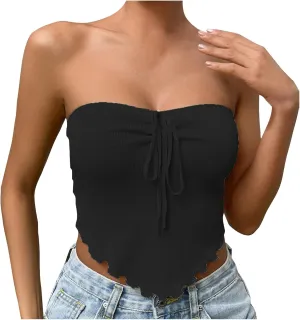 Women's Going Out Tube Tops Strapless Camisole Club Tube Top Summer Sexy Off Shoulder Outfits Fashion Tank Y2K