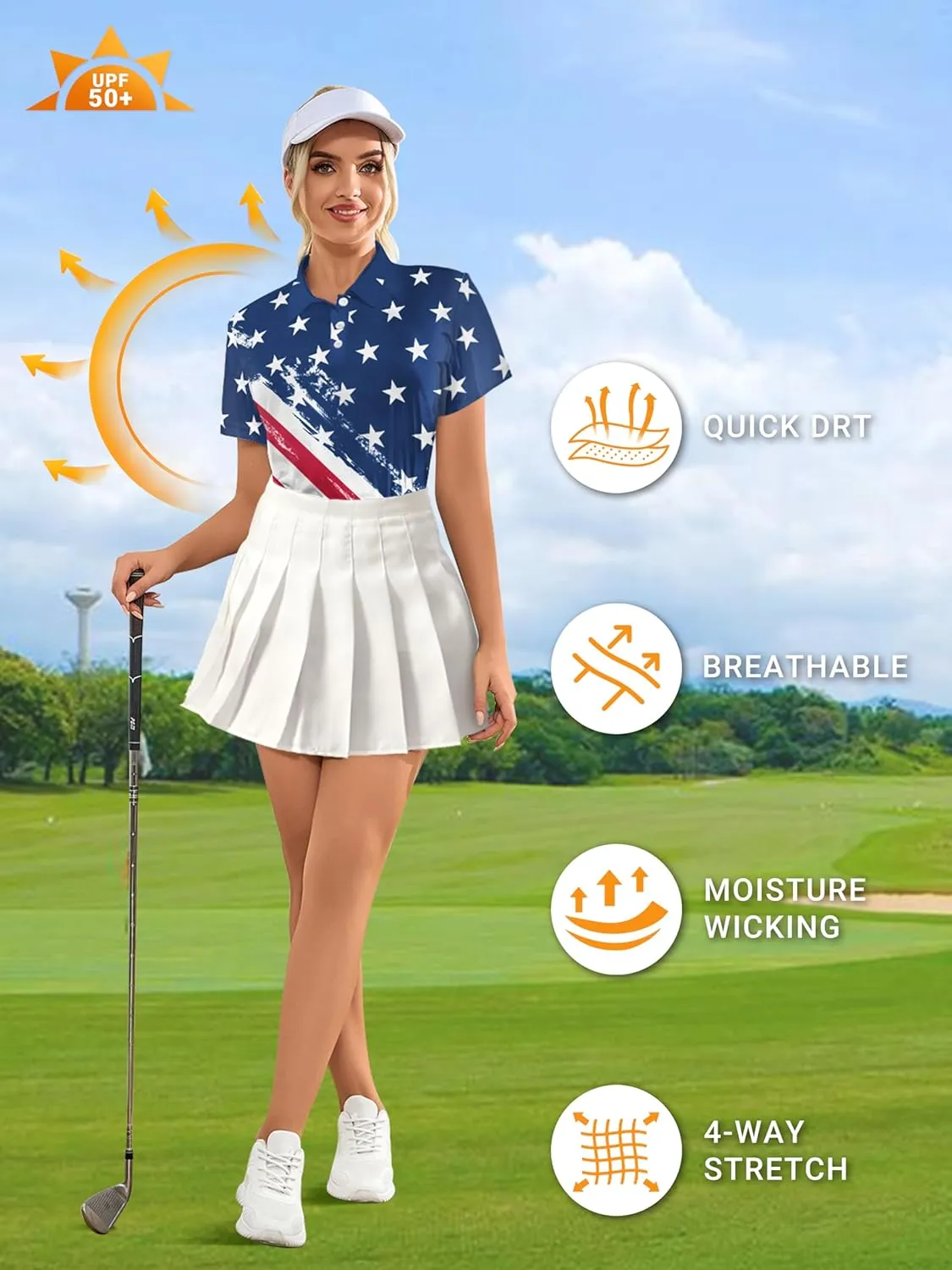 Womens Golf Shirts Moisture Wicking Golf Polo Shirts Quick Dry Short Sleeve for Women Tennis Shirts
