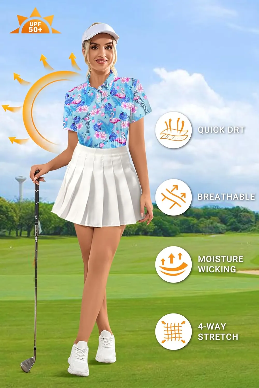 Womens Golf Shirts Moisture Wicking Golf Polo Shirts Quick Dry Short Sleeve for Women Tennis Shirts