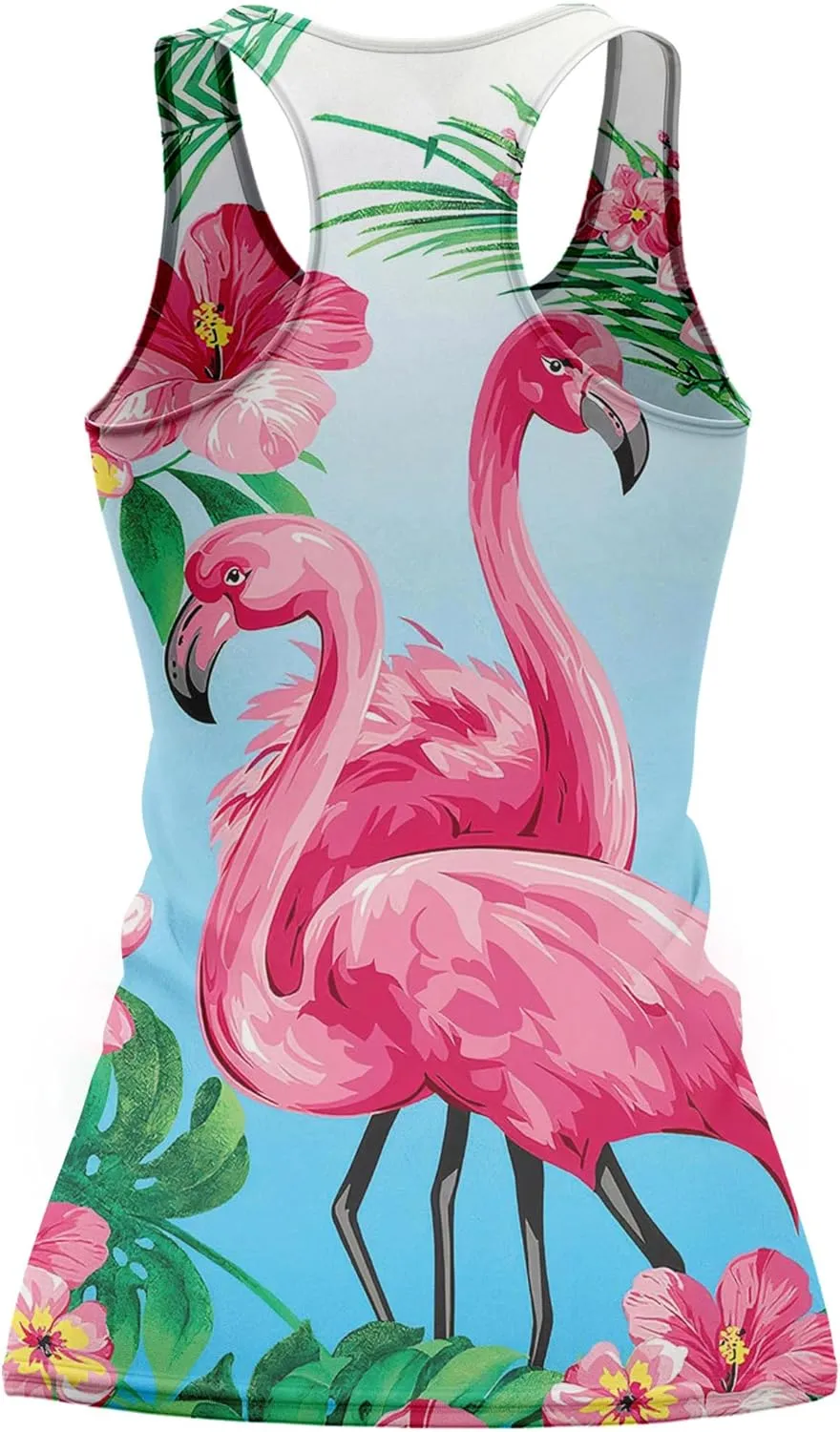 Womens Graphic Tank Tops Racerback Sleeveless Summer Floral Rose Design Tops