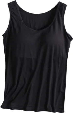 Women's Modal Cami Tank Tops,Womens 2025 Plus Size Padded Tanks with Built in Bra Camisole Plus Size Workout Tops