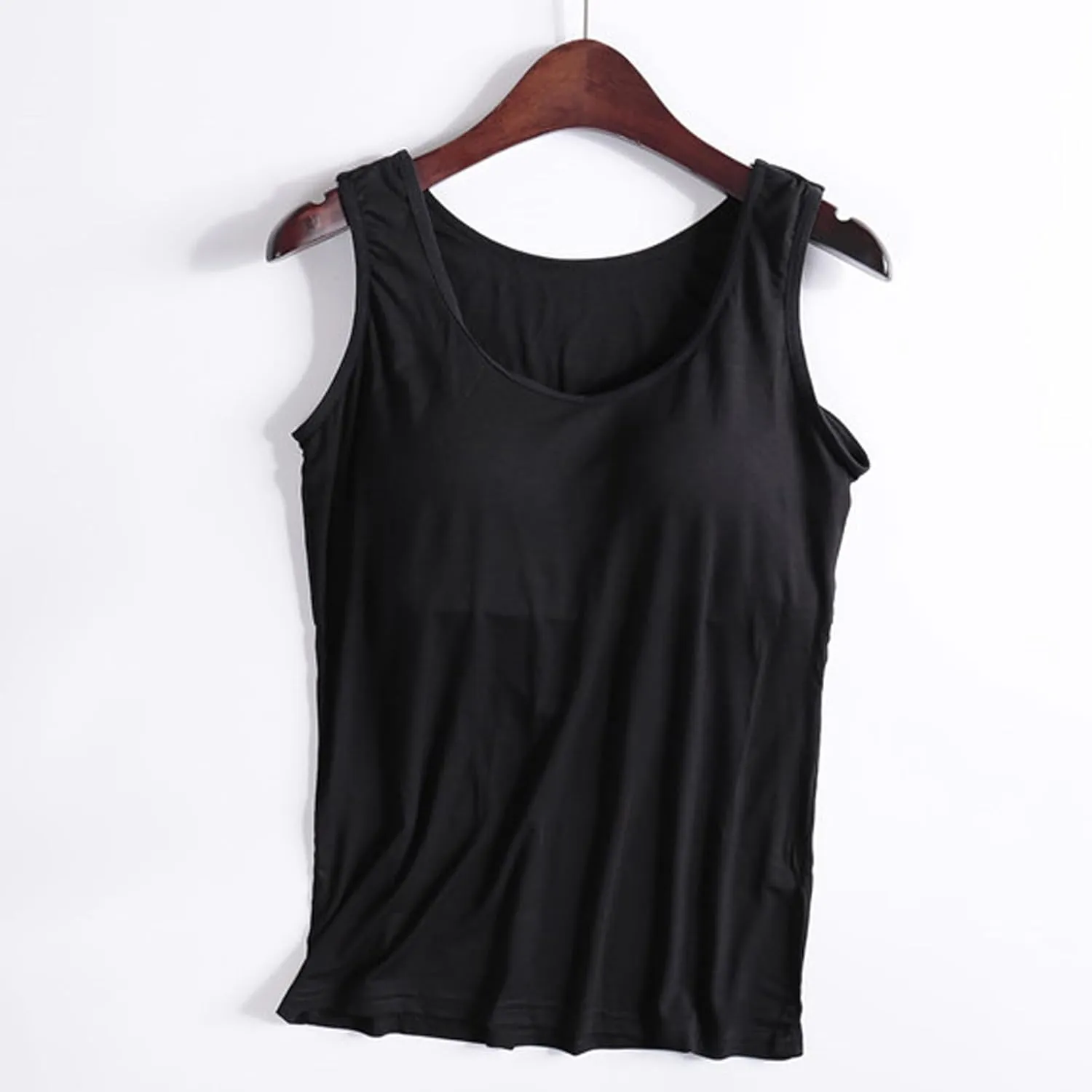 Women's Modal Cami Tank Tops,Womens 2025 Plus Size Padded Tanks with Built in Bra Camisole Plus Size Workout Tops