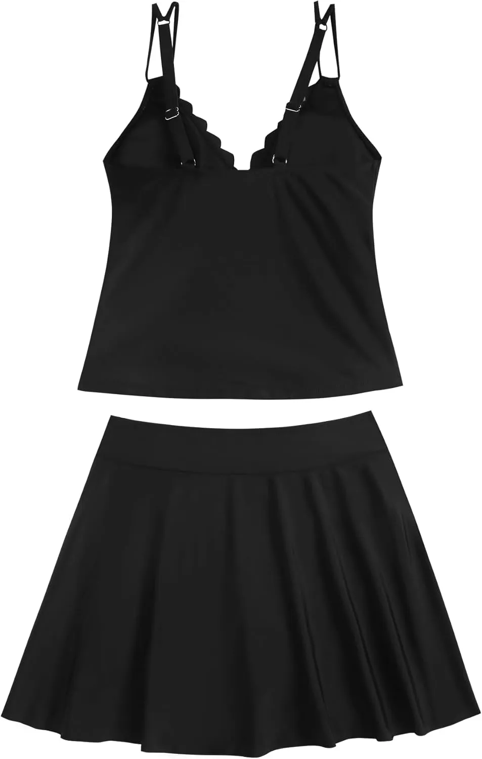 Women's New Camisole Tops with Side lace Bottoms, Casual Chic Tankini Suits