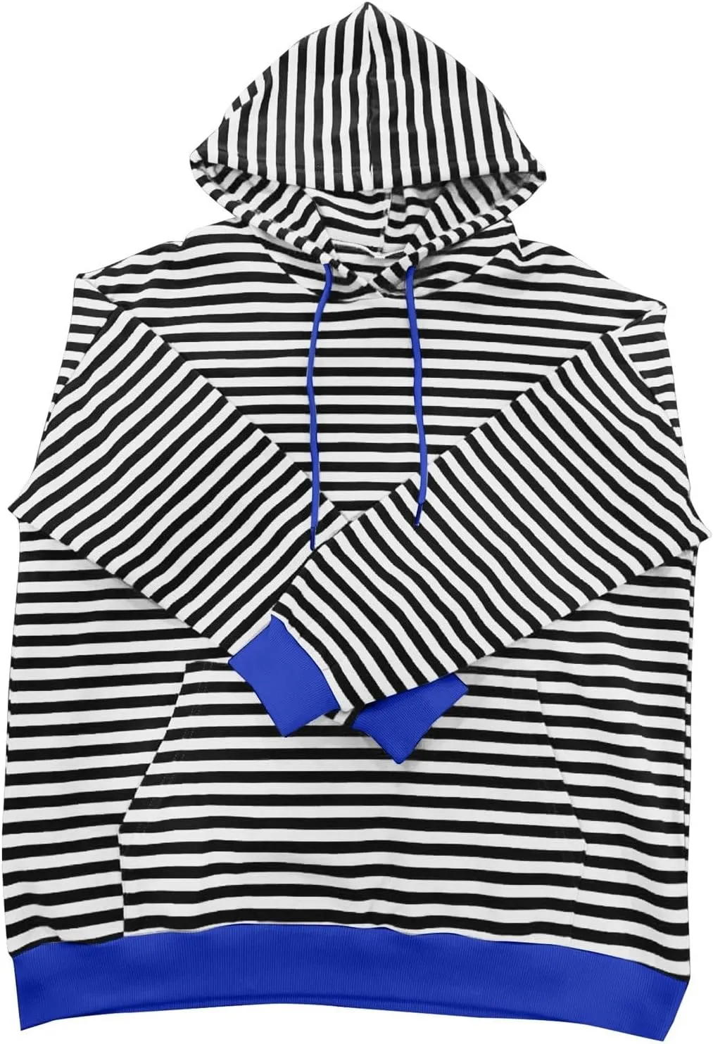 Womens Stripe Hoodies Oversized Sweatshirts Striped Color Block Drawstring Loose Pullover 2024 Fall Casual Hoodie Y2K