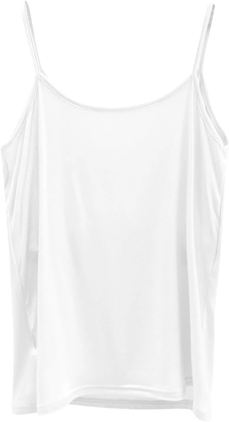 Womens Summer Camisole with Built in Bra Sleeveless Spaghetti Strap Basic Tank Tops 2025 Summer Workout Yoga Clothes