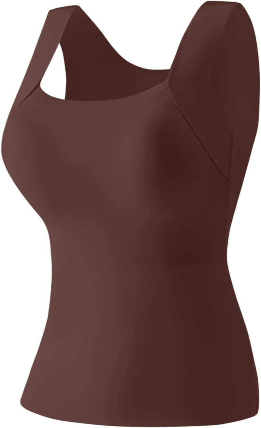 Womens Tank Tops with Built in Bra Workout Yoga Gym Cami Square Neck Sleeveless Low Cut Corset Sexy Under Wear Pajama