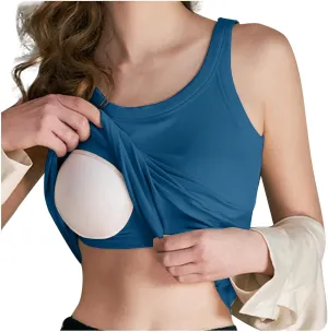 Womens Tank Tops with Built in Shelf Bra Summer Casual Sleeveless Ribbed Blouse Gym Yoga Workout Camisole Shirts
