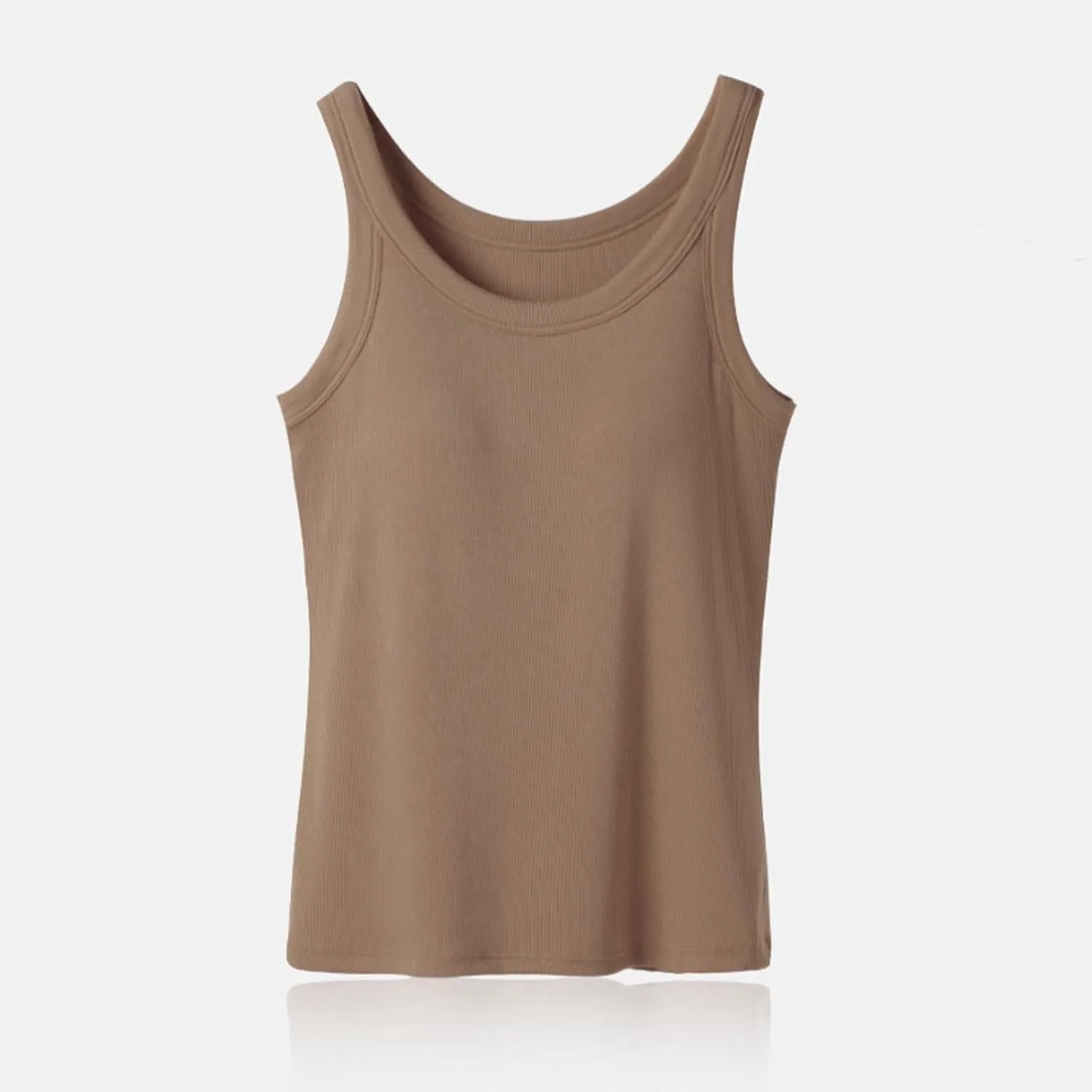 Womens Tops, Summer Sleeveless Lingerie Plus Size Basic Padded Tank Top with Built in Bra Spaghetti Strap Cami Tops