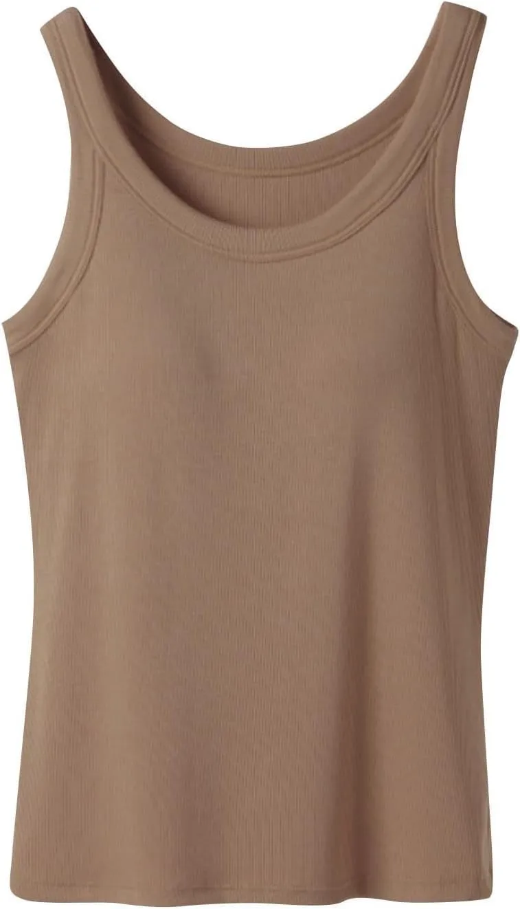 Womens Tops, Summer Sleeveless Lingerie Plus Size Basic Padded Tank Top with Built in Bra Spaghetti Strap Cami Tops