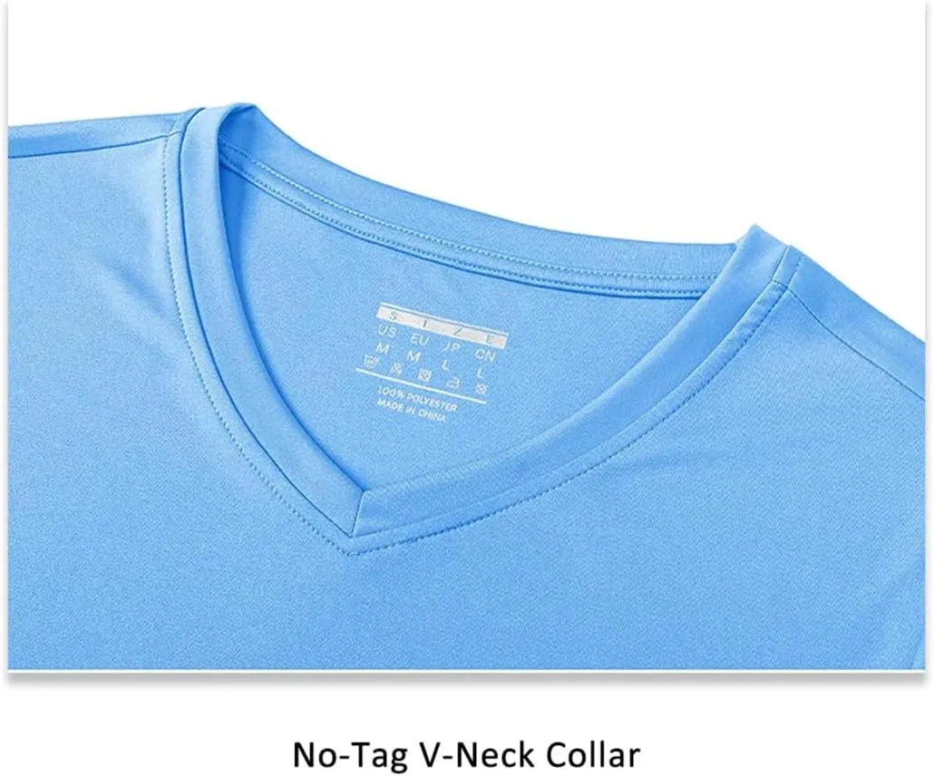 Women's V Neck Hiking Shirts Lightweight Long Sleeve Quick Dry T-Shirts Outdoor Pullovers