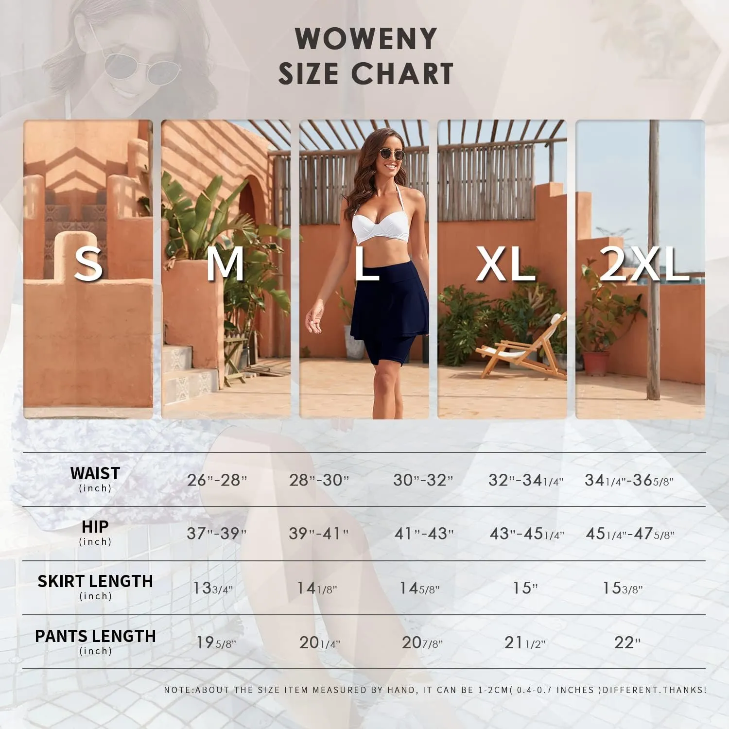 WOWENY Women's Swim Skirts Swimsuit High Waist Swimming Skorts with Shorts Bikini Bottoms with Pocket Bathing Suit Bottoms