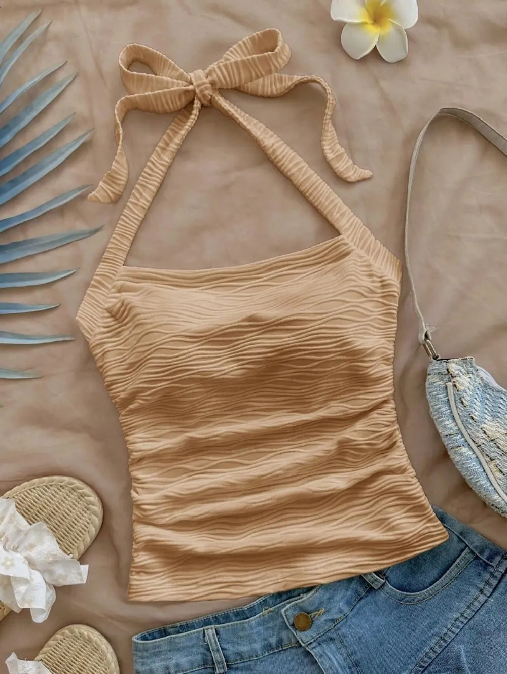 YELLOOP Cute Camisole Boho Spaghetti Strap Tops Y2k Halter Tops for Women Beach Vacation Summer 2025 Boho Tops for Women