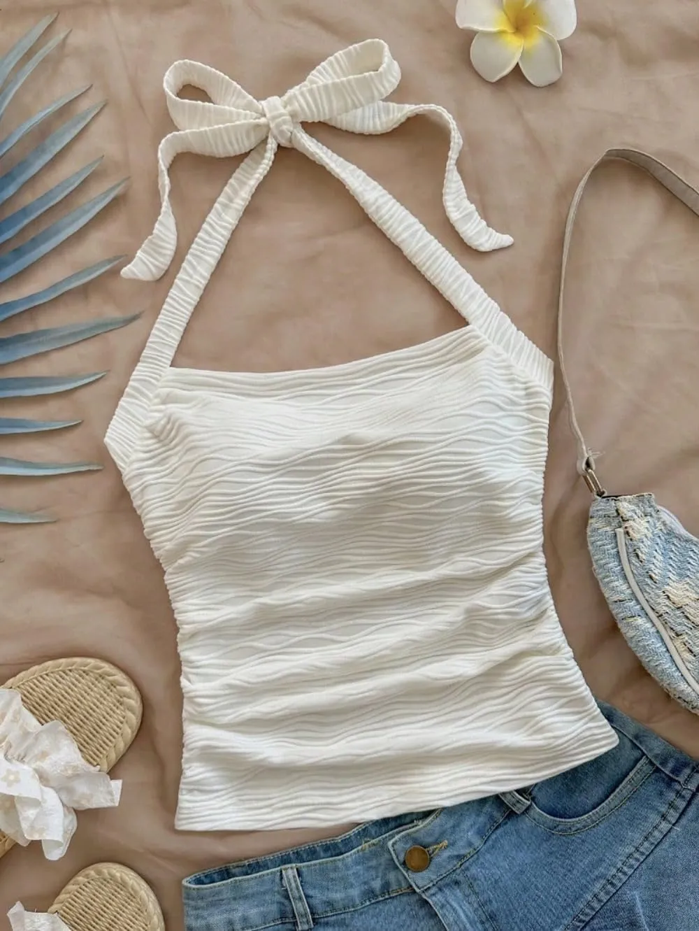 YELLOOP Cute Camisole Boho Spaghetti Strap Tops Y2k Halter Tops for Women Beach Vacation Summer 2025 Boho Tops for Women