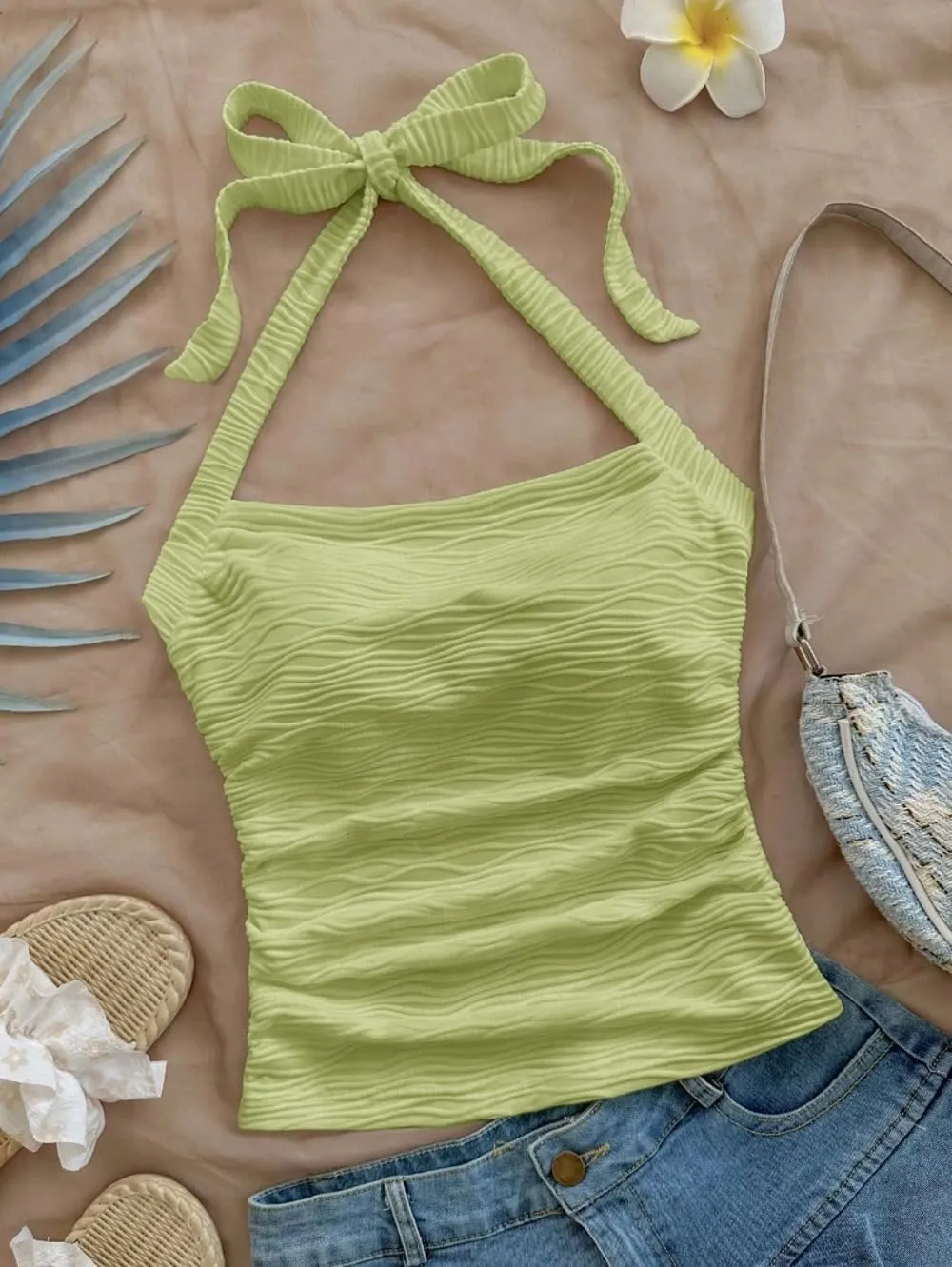 YELLOOP Cute Camisole Boho Spaghetti Strap Tops Y2k Halter Tops for Women Beach Vacation Summer 2025 Boho Tops for Women