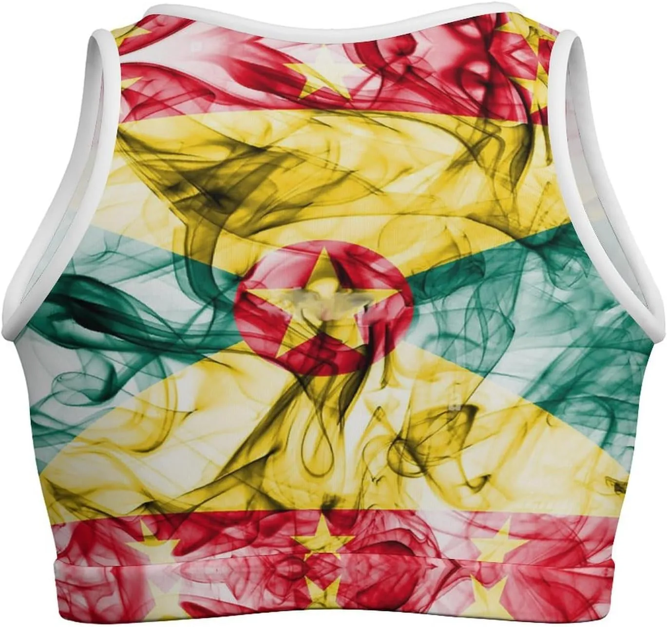 Zakqeik Womens Jamaica Flag Tank Tops Workout Cropped Sexy Summer Camisole Sleeveless Tops