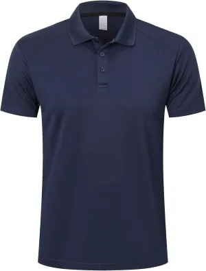 ZENGVEE Mens Polo Shirts Moisture Wicking Short Sleeve Performance Quick Dry Athletic Golf Shirts