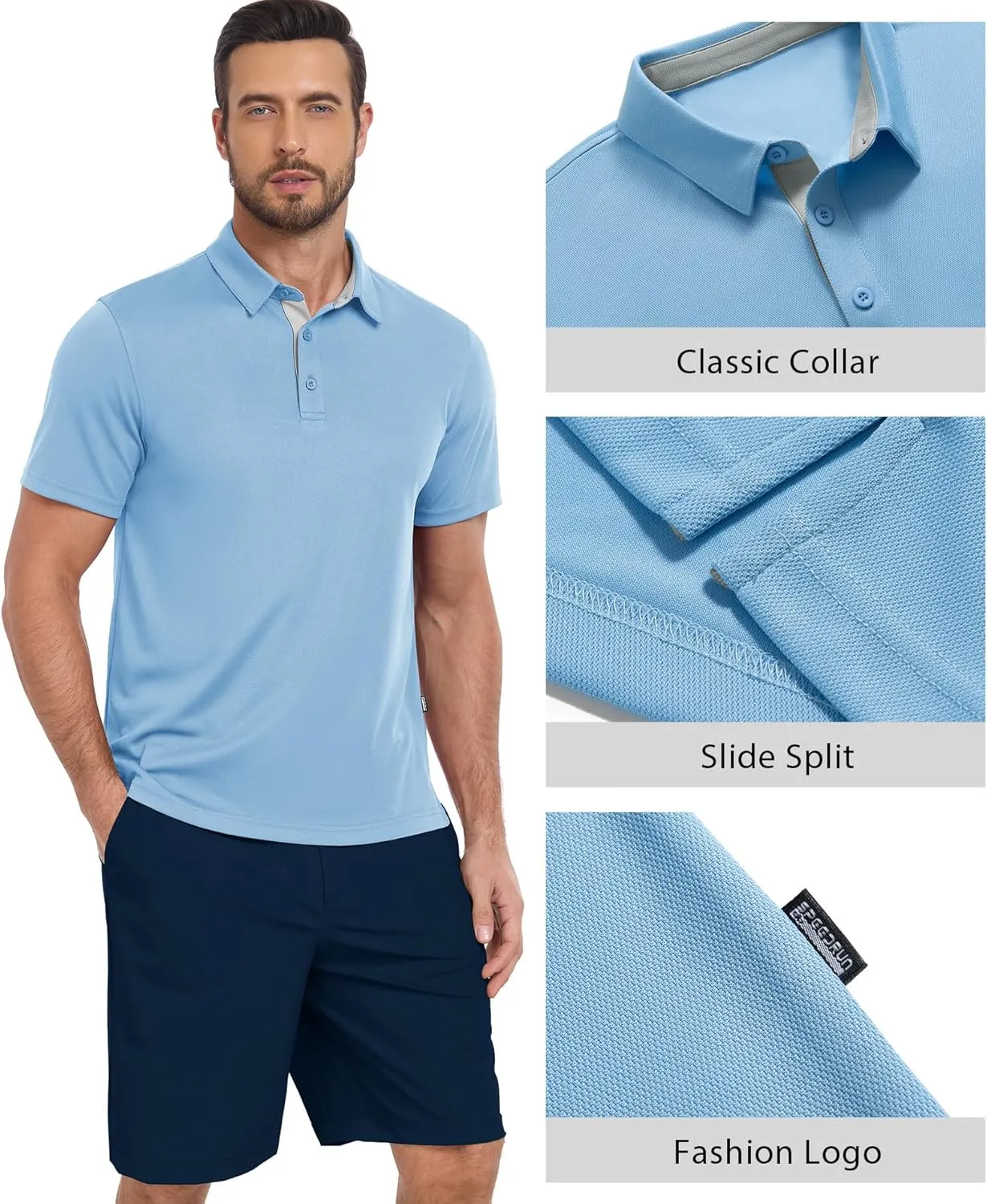 ZITY Polo Shirts for Men 3 Pack Short Sleeve Moisture Wicking T Shirt Business Casual Mens Golf Shirts Collared T-Shirts