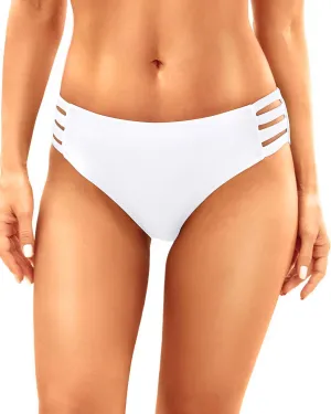 Zmart Women Strappy Bikini Bottoms Full Coverage Bathing Suit Swim Low Rise Cutout Swimsuit Bottom