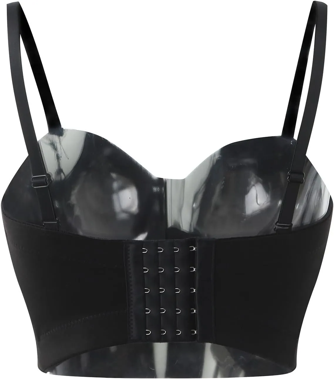 ZYXTIM Women's Rhinestone Diamond Push up Bustier Sexy Sequins Crop Top Fashion Punk Corset Bra Adjustable Strap